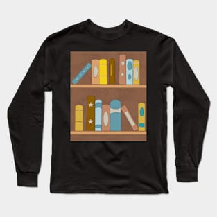 Book shelves with books Long Sleeve T-Shirt